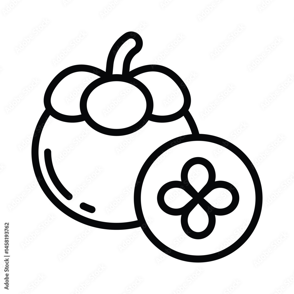 Mango Steen Vector outline icon. Eps10 file 