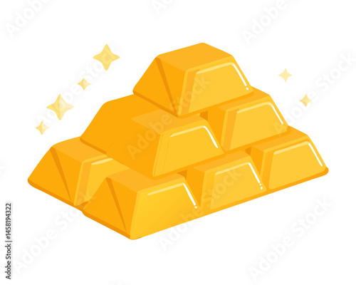 gold bars isolated on white