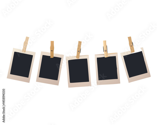 blank photo frames on rope
