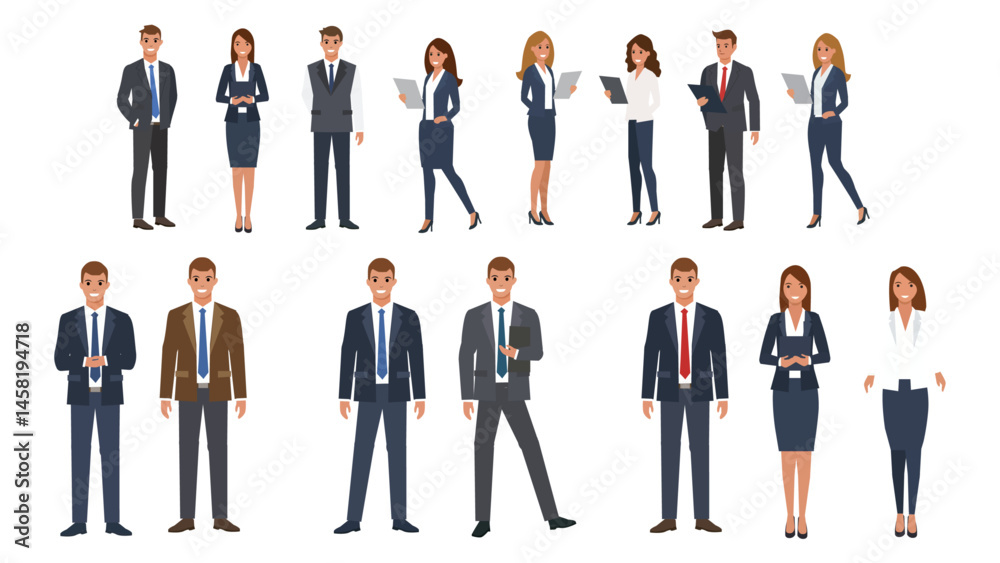 Diverse Business People Vector Illustration Set Diverse Business People Vector Illustration Set