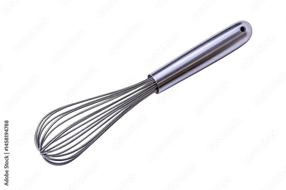 Sleek stainless steel whisk isolated on black background perfect for baking and cooking professional on transparent background Sleek stainless steel whisk isolated on black background perfect for baking and cooking professional on transparent background