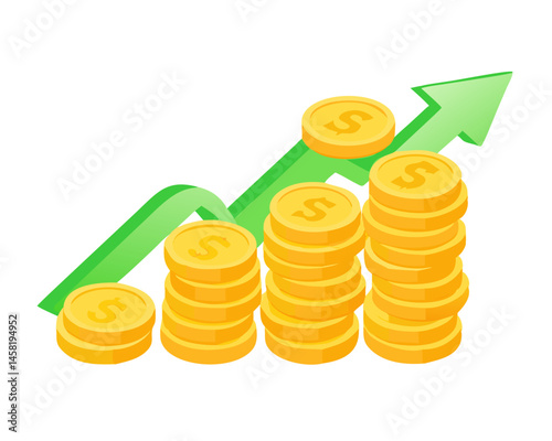 business graph with coins