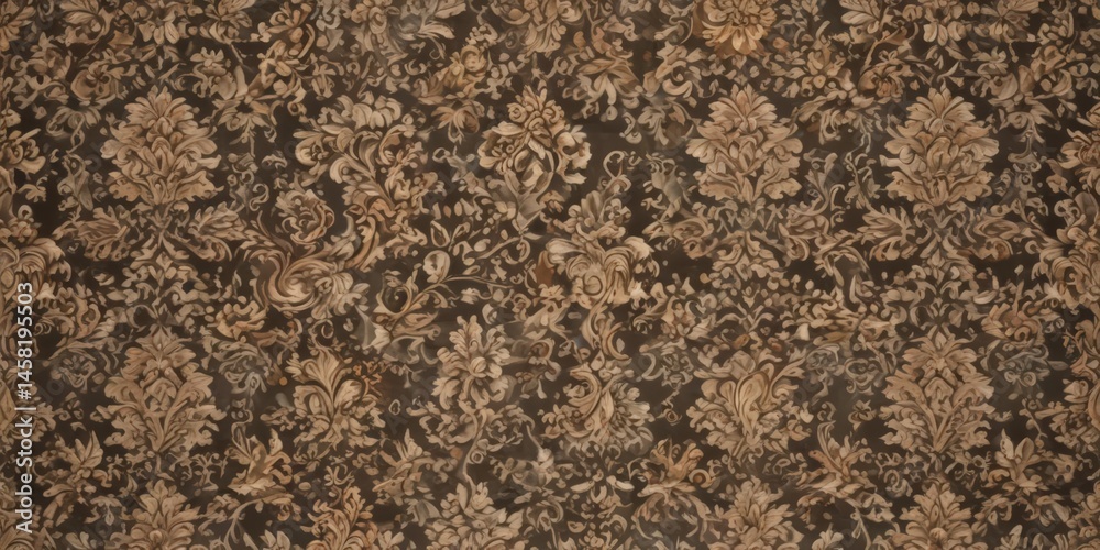 Intricate damask pattern, elegant floral swirls, seamless repeat , beauty, decorative Intricate damask pattern, elegant floral swirls, seamless repeat , beauty, decorative