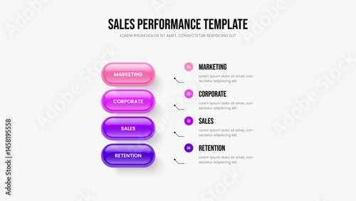 Consulting Innovation 4 Step Diagram Slideshow Layout. Service Visualization Four Element Infographic Presentation Template. Digital Briefing Slide Design Vector Illustration.