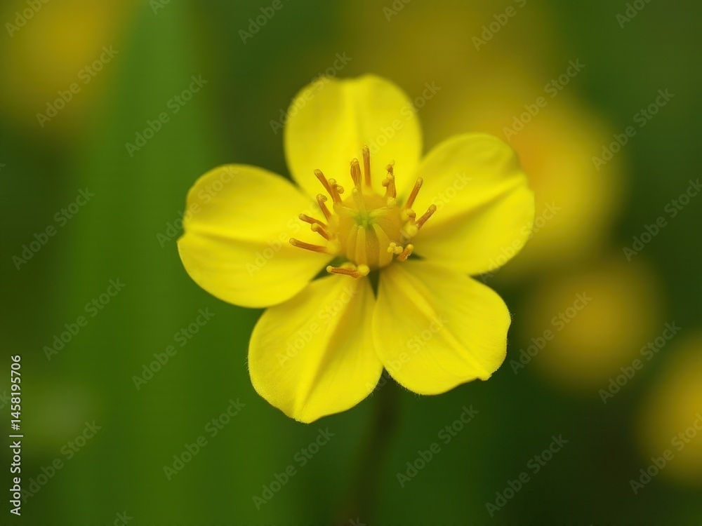 Obraz premium medicinal herbs and berries, traditional medicine Yellow flower with a green stem. The flower is the main focus of the image