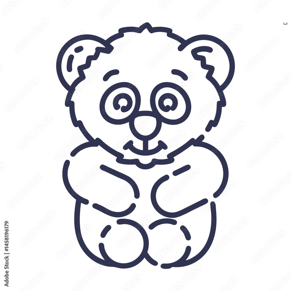 Obraz premium Teddy bear icon for children's websites, nursery decorations, baby shower invitations, toy store branding, and educational resources