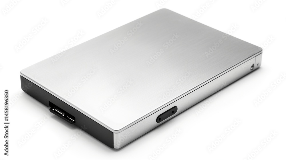 Portable hard drive, metallic finish Portable hard drive, metallic finish