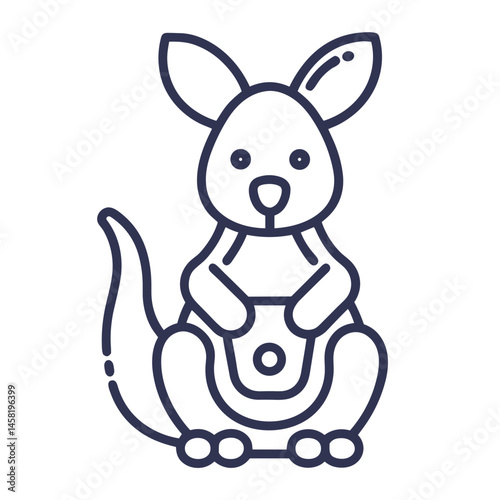 Kangaroo toy icon for Australian-themed children's content, wildlife educational materials, nursery decoration, zoo websites, and animal collections