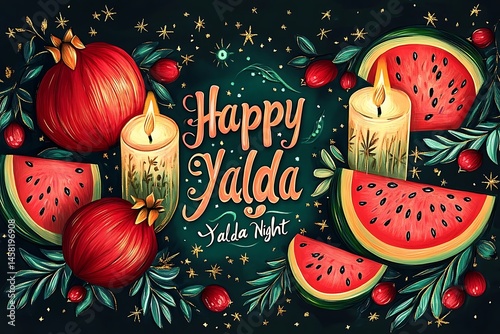 Happy Yalda Night Pomegranates  Watermelon.