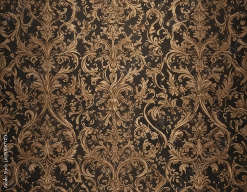 Intricate damask pattern, elegant swirls & scrolls,  texture,  background
