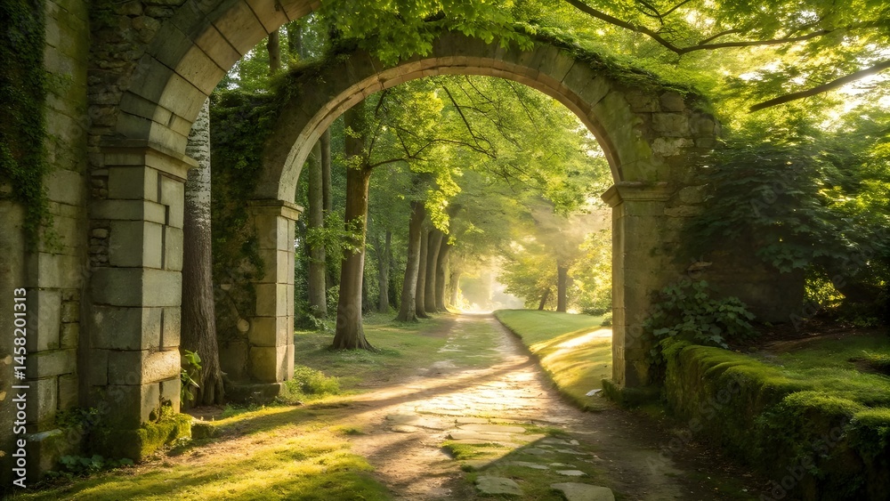 Fototapeta premium a path through the garden