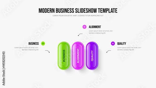 Sales Proposal 3 Step Diagram Slideshow Design. Creative Analysis Three Option Infographic Slide Template. Project Solution Frame Layout Vector Illustration.