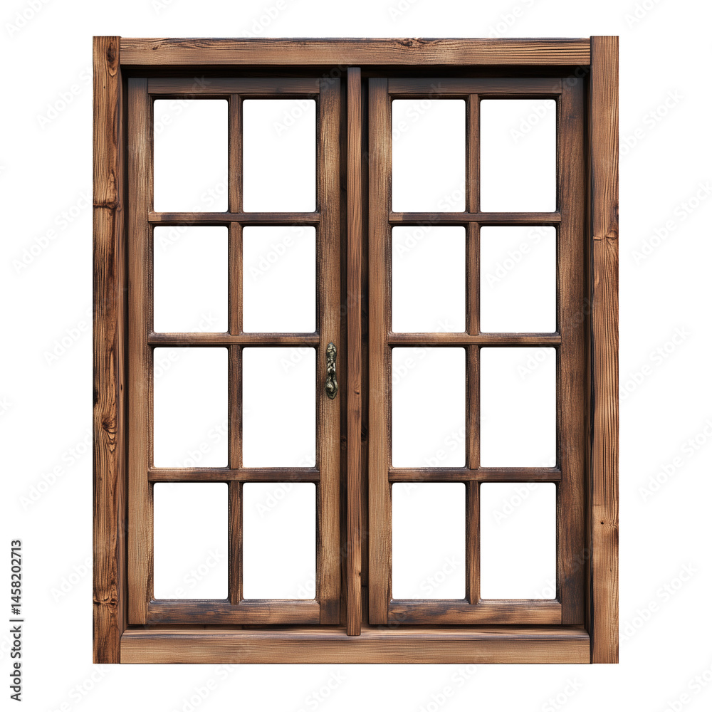 Obraz premium isolated wooden window