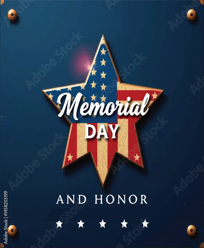 Happy Memorial Day: Remember and Honor , veterans day, may 26, honoring all who served, posters, modern brush design vector illustration


