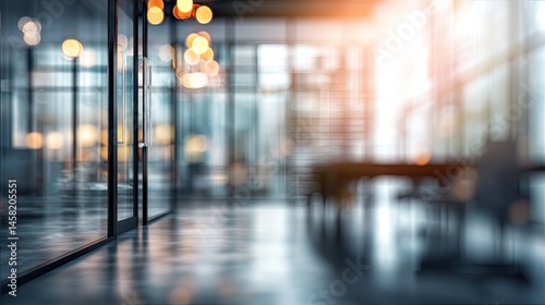 Dynamic business meeting in modern office professional workspace blurred background bright lighting
