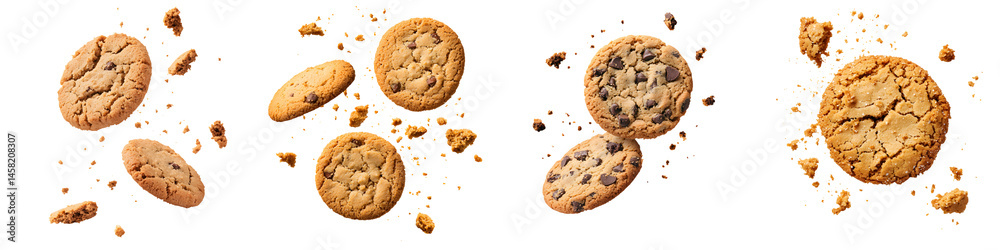 Assortment of freshly baked chocolate chip and oatmeal cookies. Assortment of freshly baked chocolate chip and oatmeal cookies.
