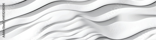 Wavy white abstract monochrome pattern. Crumpled paper texture. Vector illustration