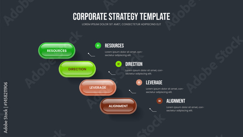 Modern Development 4 Option Infographic Frame Layout. Digital Showcase Slideshow Template Vector Illustration. Sales Planning Four Element Diagram Slide Design.