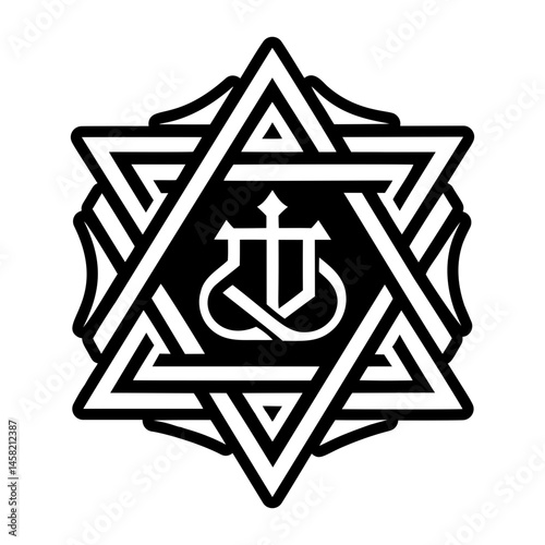 An icon depicting chai symbol in glyph style