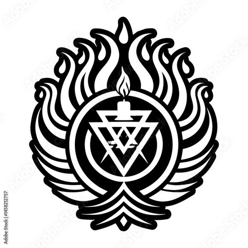 An icon depicting havdalah candle in glyph style