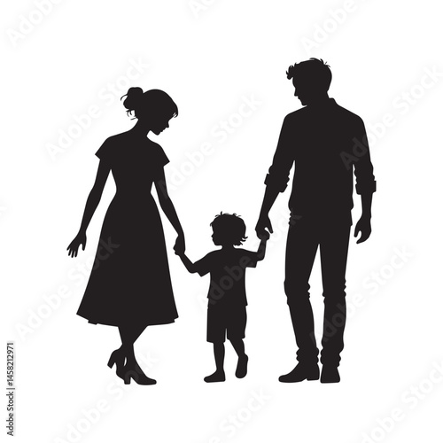 Silhouette Family Unity, Love, and Togetherness