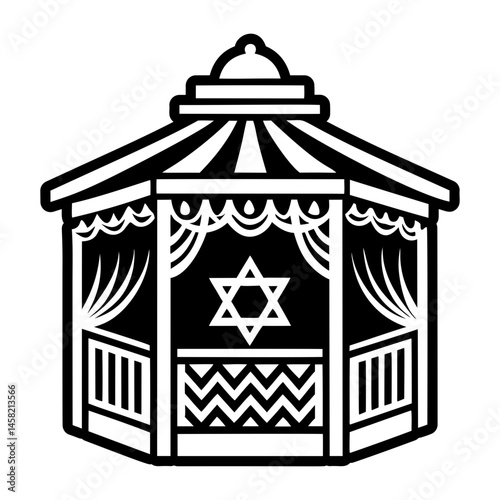 Glyph style icon depicting sukkot booth