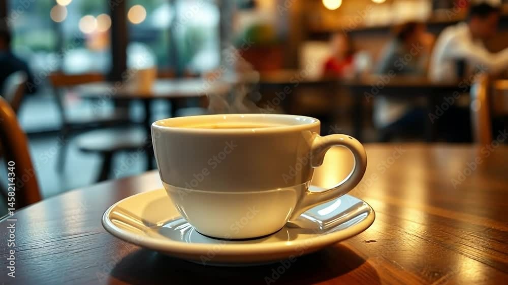 Coffee Cup On Table Cozy Style Warm Tones Relaxing Break Concept Coffee Cup On Table Cozy Style Warm Tones Relaxing Break Concept