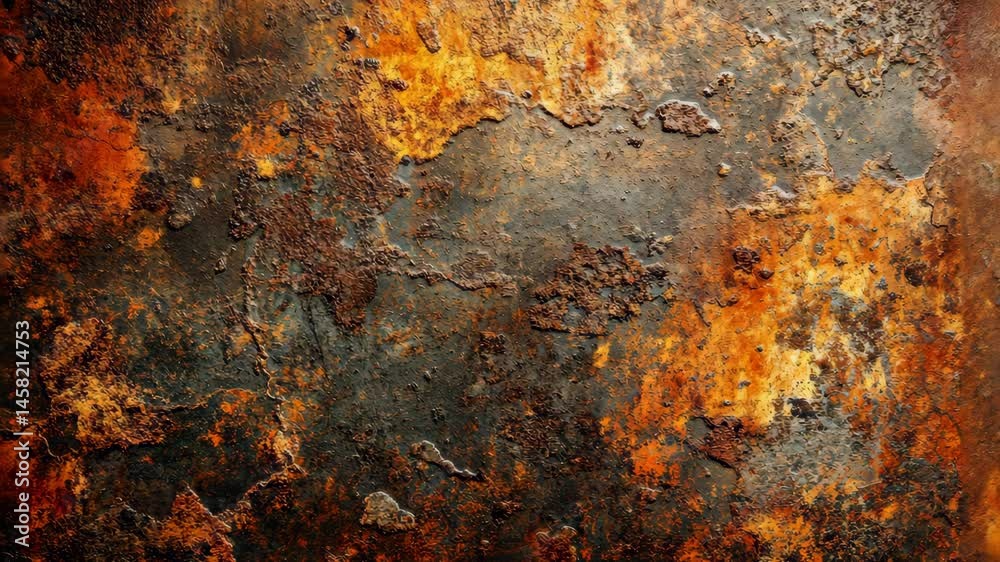 Oxidized metal texture shows signs of corrosion and wear, brown, orange surface