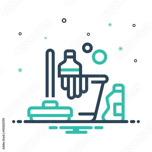 Mix icon for means of cleaning
