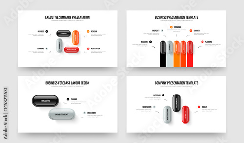 Visual Showcase 4 5 2 3 Step Diagram Slideshow Template Collection. Consulting Launch Four Five Two Three Option Infographic Presentation Layout Vector Illustration Bundle.