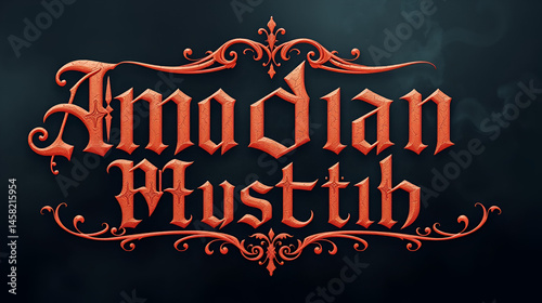 Intricate, ornate, and mysterious, this bold modern gothic font evokes ancient mysticism with its curved serifs and dramatic flourishes on a dark, misty, romantic background.