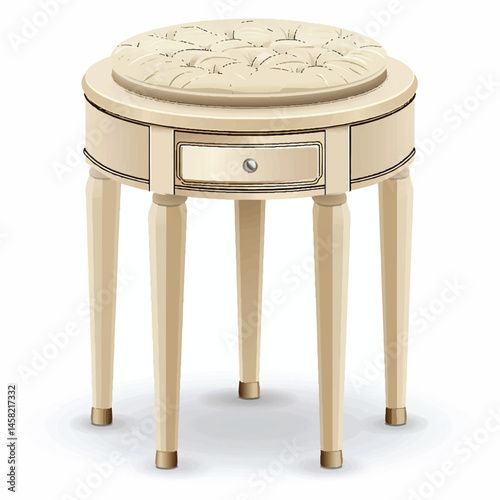 a highly detailed vector Vanity stool