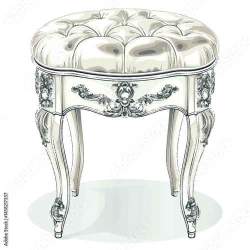 a highly detailed vector Vanity stool