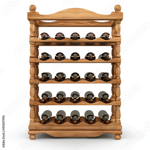 a highly detailed vector Wine rack