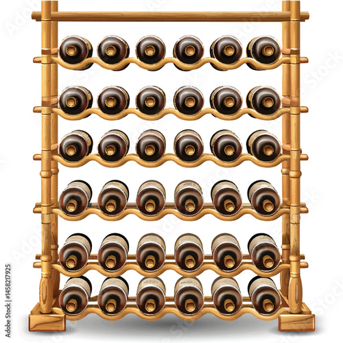 a highly detailed vector Wine rack