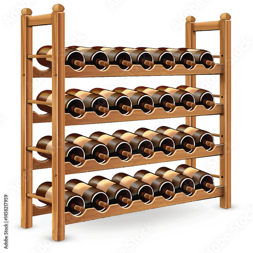 a highly detailed vector Wine rack
