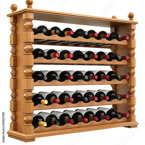 a highly detailed vector Wine rack