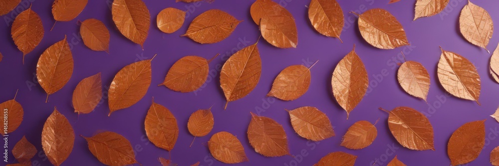 Dried orange metallic leaves, violet backdrop Geometric leaf pattern , orange, overlay, vintage Dried orange metallic leaves, violet backdrop Geometric leaf pattern , orange, overlay, vintage