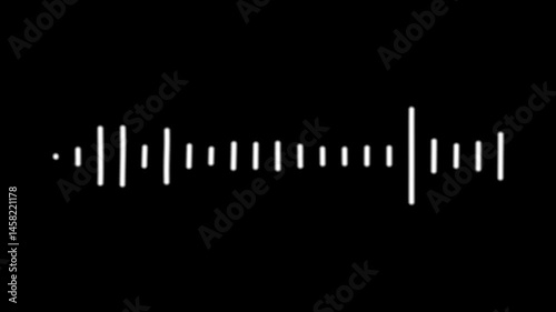 digital Audio spectrum animation. equalizer audio visualizer effect, soundwave waveform animation on dark screen. sound volume audio lines. Sound waves meter. White audio waveform hd video,