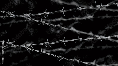 Barbed wire texture form in bluff black and white.