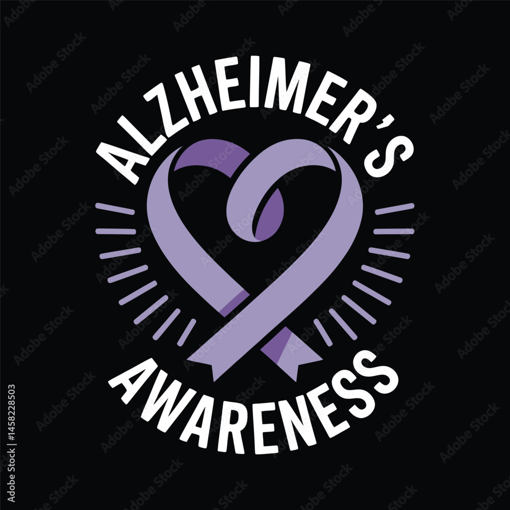 Fototapeta premium Alzheimer's and Brain awareness t-shirt design