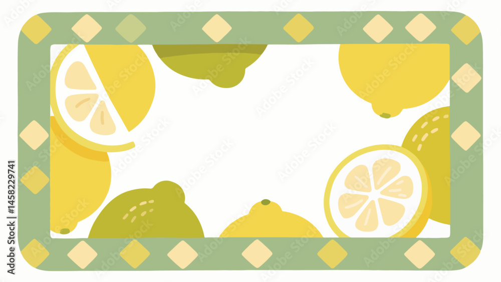 Naklejka premium Fruit pattern, fruit vector pattern surrounds the boundary.
