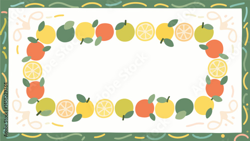 Fruit pattern, fruit vector pattern surrounds the boundary.