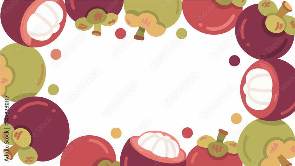 Obraz premium Fruit pattern, fruit vector pattern surrounds the boundary.