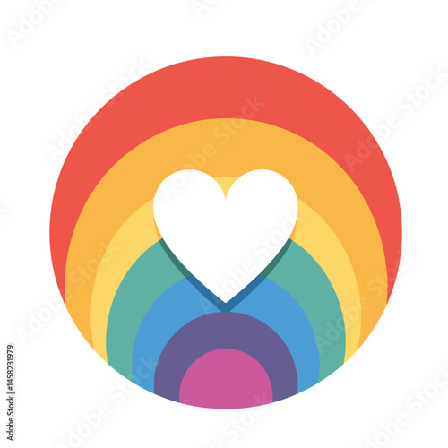 Rainbow Heart Symbol Celebrating Pride Month in Vibrant Colors  