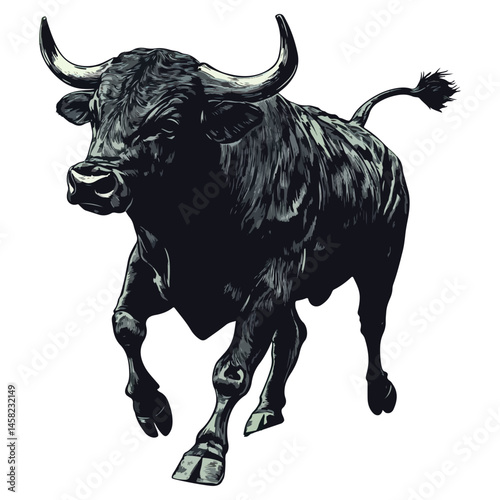 bullfighting, animal, vector, transparent background, cattle, nature, wildlife, big, isolated, ox, bovine