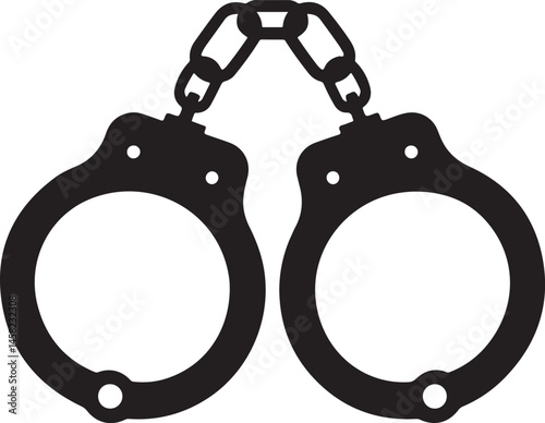Handcuffs Silhouette Vector  for Law Enforcement Graphics, Crime Scene Designs, Police Icons, and Security