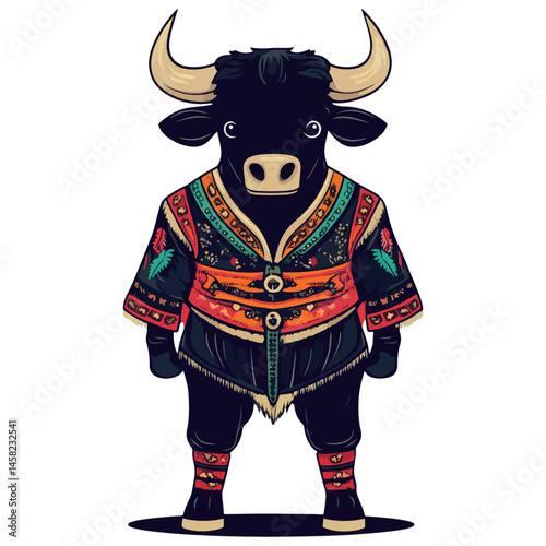 bullfighting, animal, vector, transparent background, cattle, nature, wildlife, big, isolated, ox, bovine