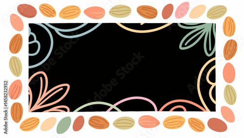 Fruit pattern, fruit vector pattern surrounds the boundary.