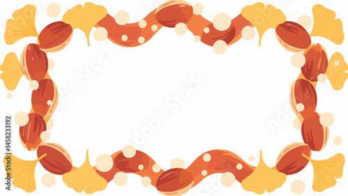 Fruit pattern, fruit vector pattern surrounds the boundary.